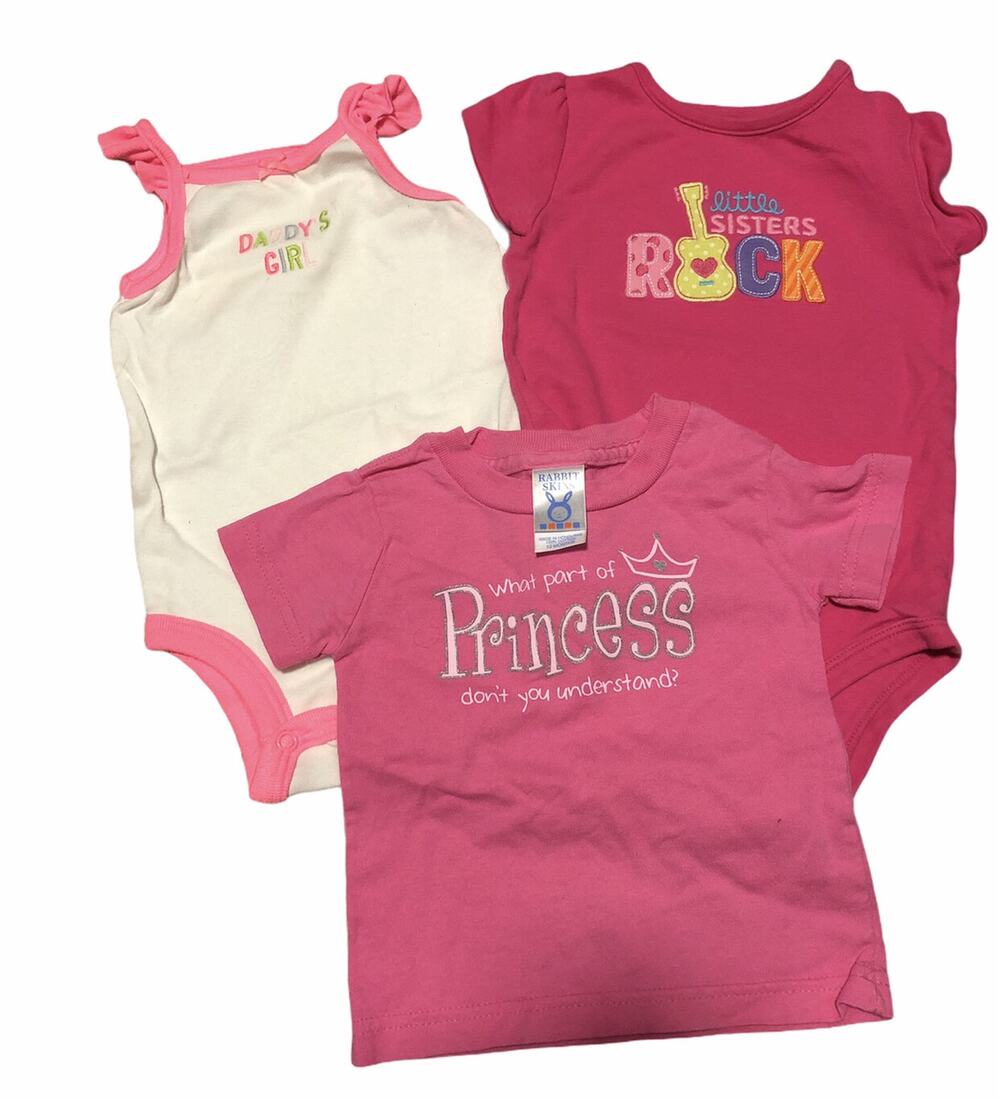 Carter's White Daddy Pink Sister Onesie Princess Shirt 12-18m